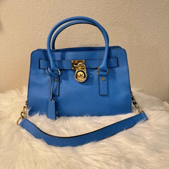 Michael Kors Handbags - Michael Kors Heritage Blue Hamilton Satchel
